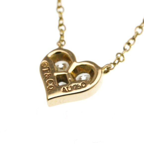 TIFFANY 18k Gold Diamond Heart Necklace - Picture 8 of 14